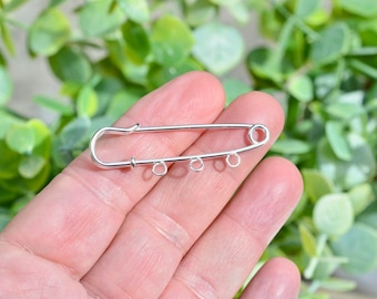 BULK 20 Safety Pin Silver Tone 3 Hole Brooch Pins F669 - Etsy