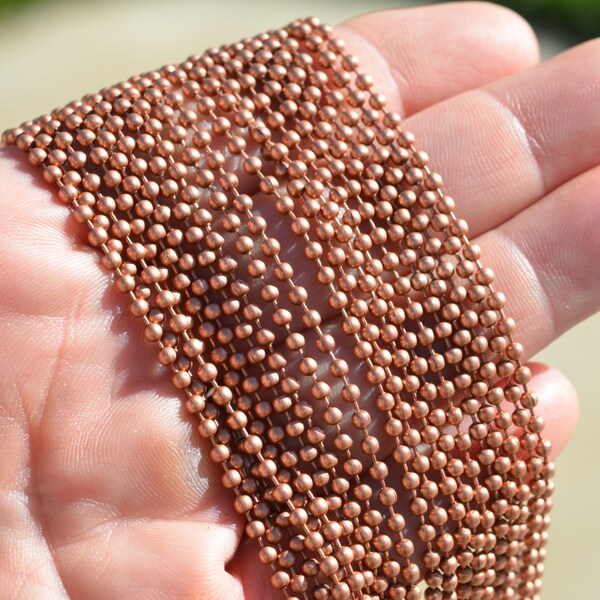 10 Meters Copper Tone Ball Chain 2.4mm C1054