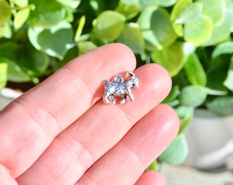 Sterling Silver 21mm 3D Ram with 7.5 Charm Bracelet Jewels Obsession 3D Ram Pendant Sterling Silver 21mm 3D Ram with 7.5 Charm Bracelet Jewels Obsession 3D Ram Pendant