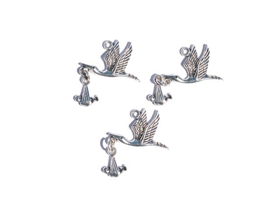 Charme Vintage En Argent Sterling 925 - Cigogne, 3,2 G, 2,2 Cm, Occasion En Bon état
