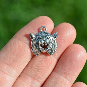 5   Wild Cat Silver Tone Charms SC4021
