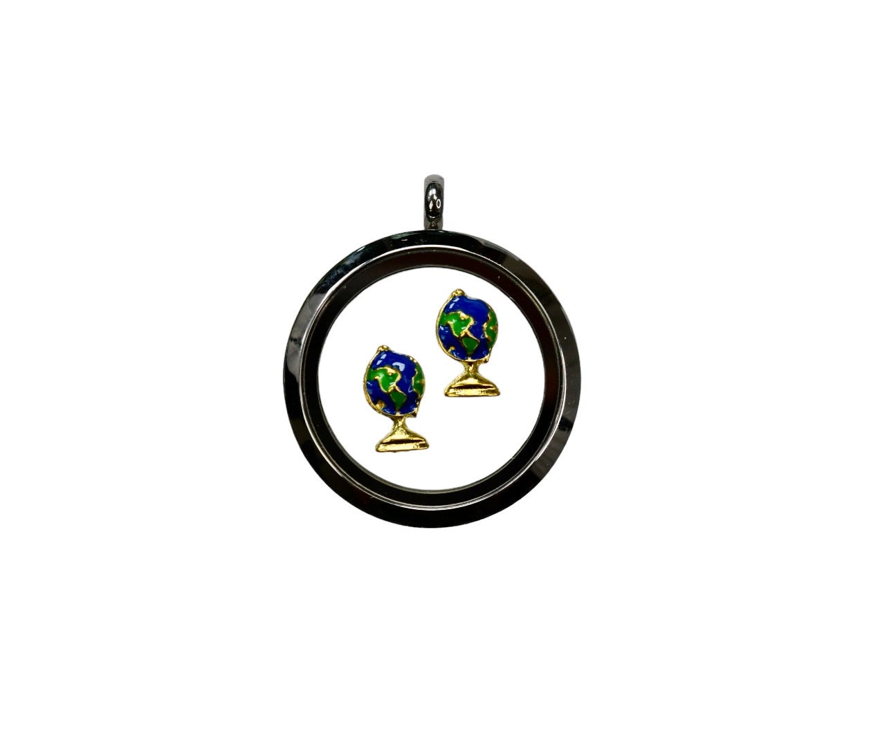 1 Memory Locket Globe Charm FL210