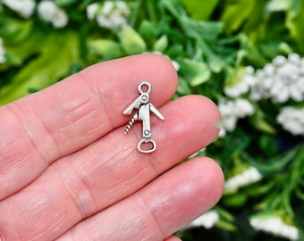 BULK 50  Cork Screw Bottle Opener Silver Tone  Charms SC1691