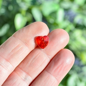 BULK 50 Red Glass Heart Charms  SC3563