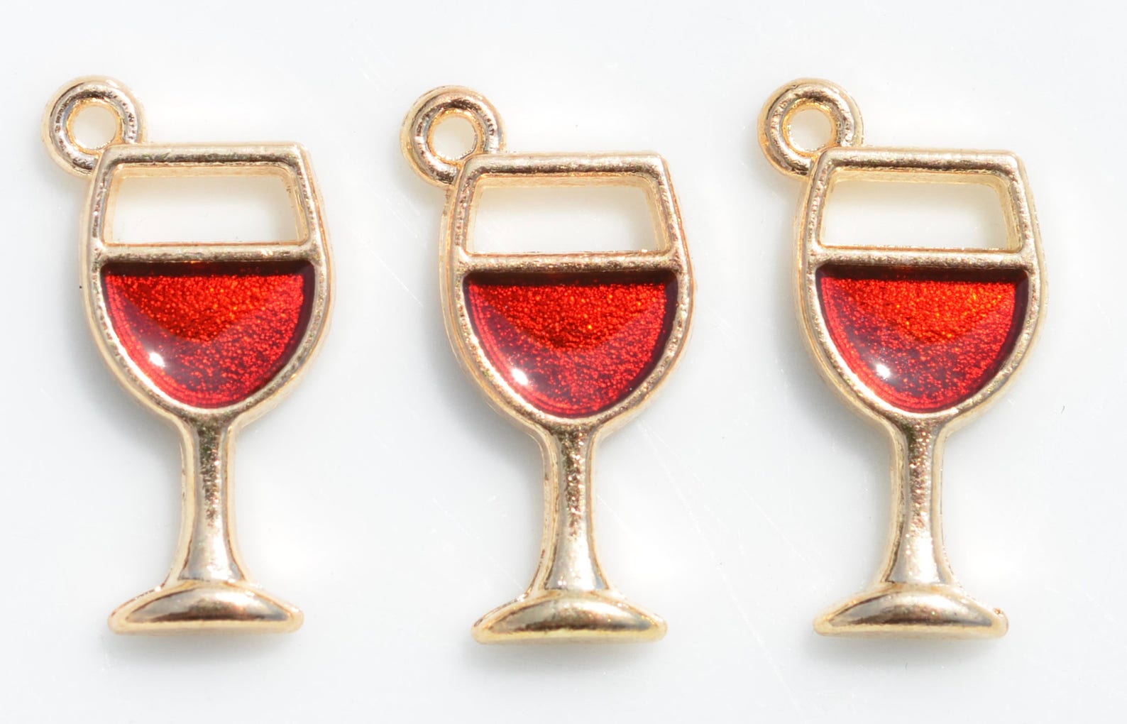 Take a Sip! Red CZ Wine Glass Charm main image 1
