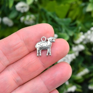 1  Sheep Silver Tone Double Sided Charm SC2538