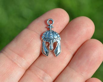 1   Medieval Knight Helmet Silver Tone Charm SC3254