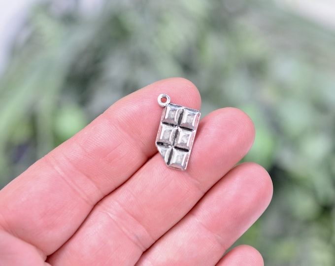 1 Chocolate Candy Bar, Love Chocolate! Silver Tone Charm SC5816