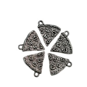 BULK 50 Slice of Pizza Silver Tone Charms SC1942 image 3