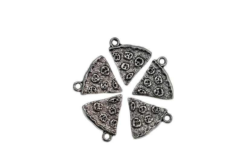 BULK 50 Slice of Pizza Silver Tone Charms SC1942 image 3