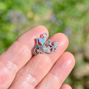 BULK 20 I Love Golf Silver Tone Charms SC4011