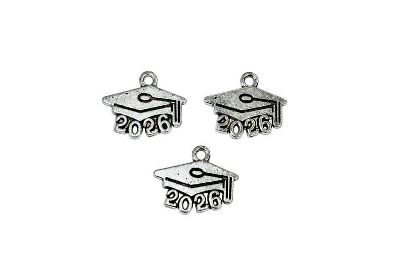 Graduation Cap Chsrms 5 Graduation Cap 2026 Silver Tone Charms SC3607 - Etsy
