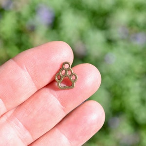 BULK 50 Paw  Bronze Tone  13mm Charms BC3460
