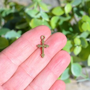 BULK 50 Cross  Bronze Tone Charms BC3804