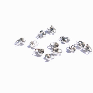 5 Stainless Steel Ball Chain Bead Tip, Clam Shell Connectors 3.2mm F510