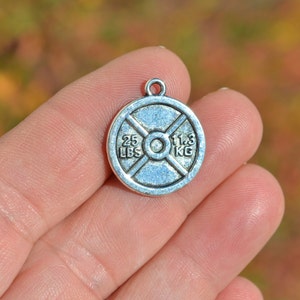BULK 20 Weight Lifting Silver Tone Charms SC3269