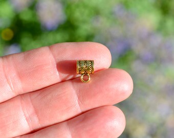 BULK 50  European Large Hole Gold Tone  Bails F722