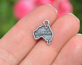 5 Australia Silver Tone Charms SC6035