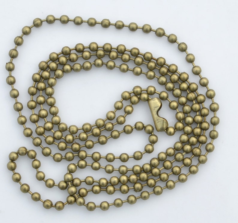 BULK 12 Bronze Tone Ball 20 Necklace Chains 2.4mm C905 image 3