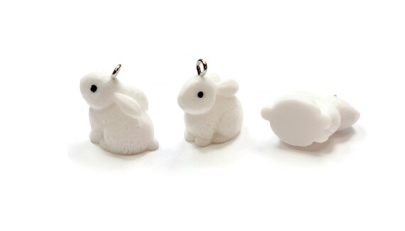 BULK 20 Bunny Rabbit White Plastic Charms SC5205 - Etsy
