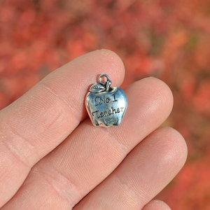BULK 50   No 1 Teacher Apple Silver Tone Charms SC3747