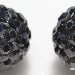 5 Shamballa 10mm Round Black Beads BD309