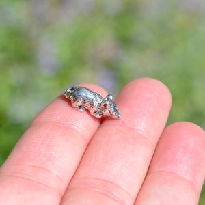 BULK 20   Mouse 3D Silver Tone Charms SC5171