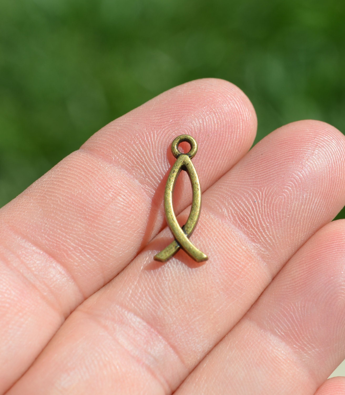 BULK 50 Christian Fish Bronze Tone Charms BC3474 Etsy