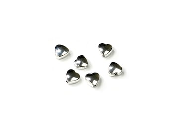 20 Heart  Spacer Beads Silver Tone 8mm   BD340