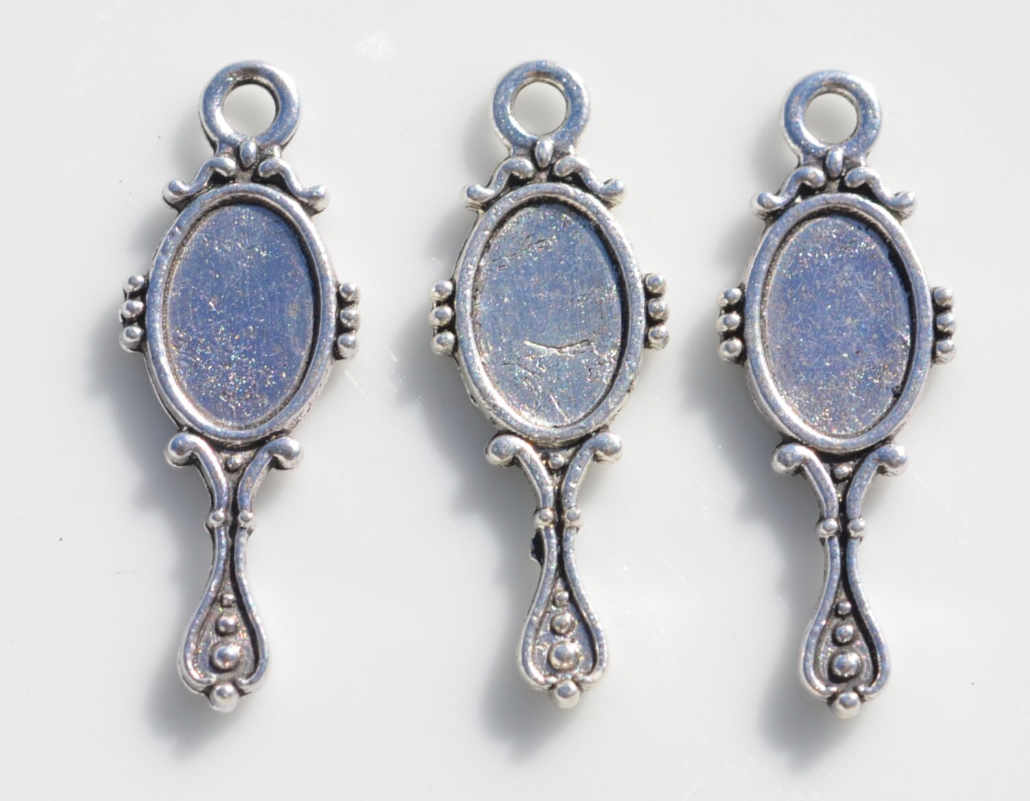 BULK 50 Hand Mirror Antique Silver Tone Charms SC3433 Etsy
