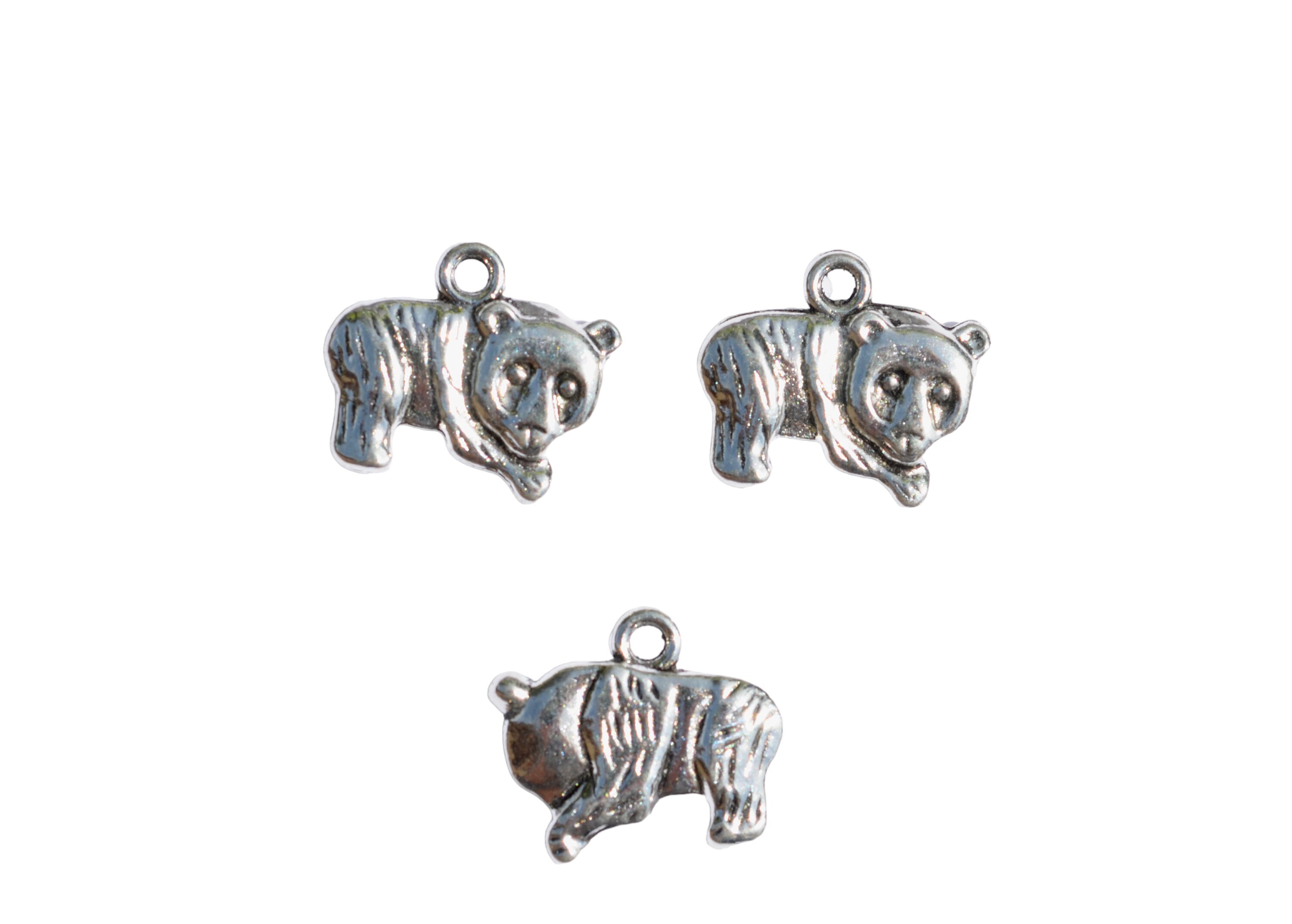 5 Panda Bear Silver Tone Charms SC1755 - Etsy