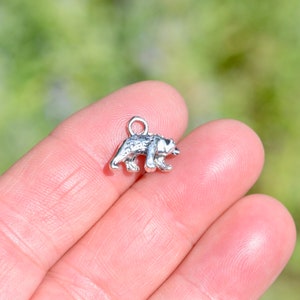 10 Bear Silver Tone 3D Charms SC1556 image 5