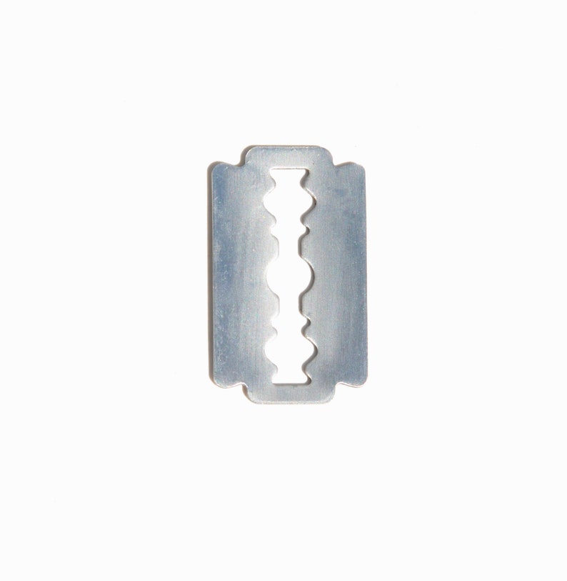 Personalized Stainless Steel Razor Blade Charm Laser Etsy