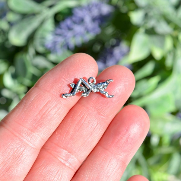 BULK 50  Grasshopper Silver Tone  Charms SC6118