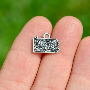 BULK 20 State of Pennsylvania Silver Tone  Charms SC2723