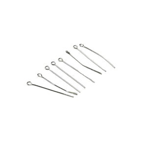 50 Silver Tone  35mm Eye Pins F742