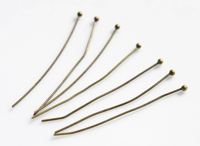50 Bronze Tone 45mm Ball Pins F552