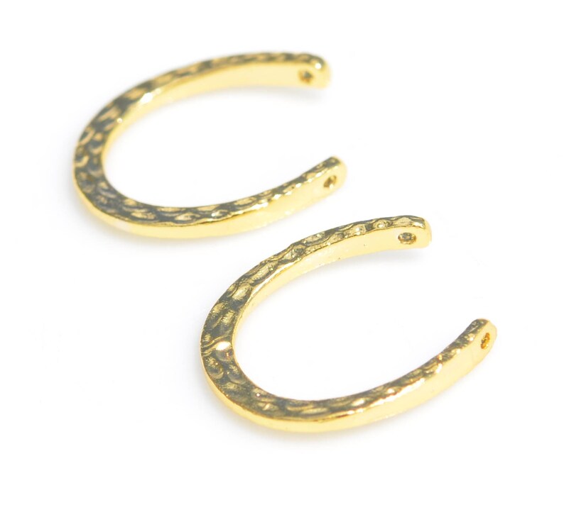 1 Horseshoe Connector Gold Tone Charm GC5169 Etsy