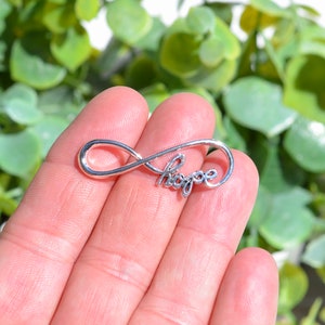 5  Infinity Hope Silver Tone Connector Charms SC5713