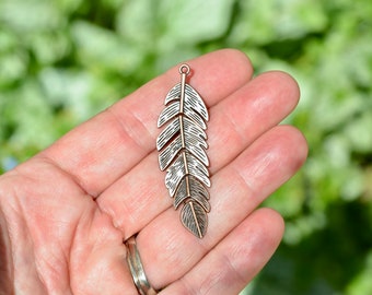 BULK 20 Copper Tone Feather Charms BC3637