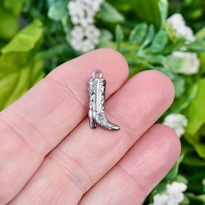 1   Cowboy Boot Stainless Steel  Charm SC6931