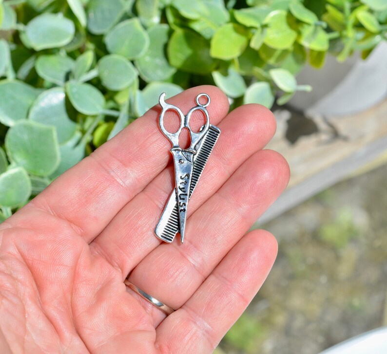 BULK 20 Hair Stylist Scissor and Comb Silver Tone Charms Etsy