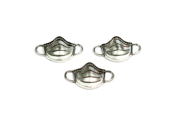 BULK 20 Face Mask 3D Silver Tone Charms SC2512 - Etsy