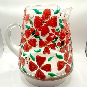 Red floral Pitcher