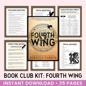 The Ultimate Book Club Kit: Fourth Wing, Book Club Discussion Guide, Book Club Games, Book Guide, Trivia Questions, Character Cheat Sheets