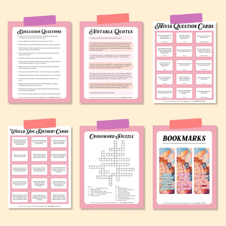 The Ultimate Book Club Kit: Say You'll Remember Me, Abby Jimenez, Book ...