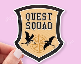 Quest Squad Patch Sticker, Onyx Storm, Ridoc, Bookish Sticker, Kindle Decal, Empyrean, Gift for Readers, Laptop Decal, Waterproof, 4th Wing