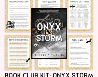 The Ultimate Book Club Kit: Onyx Storm, Book Club Discussion Guide, Book Club Games, Book Guide, Trivia Questions, Character Cheat Sheets