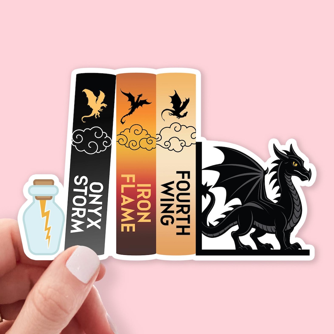 4 Stack Sticker Fourth Wing Book Stack Sticker, Bookish Sticker, Kindle Decal, Empyrean ...