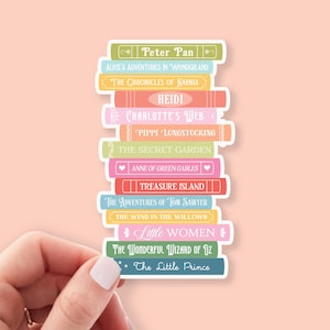 Pegatinas para libros clásicos infantiles, pegatinas para amantes de los libros, calcomanías para Kindle, regalos para amantes de los libros, calcomanías para computadora portátil, resistentes al agua, regalos para clubes de lectura